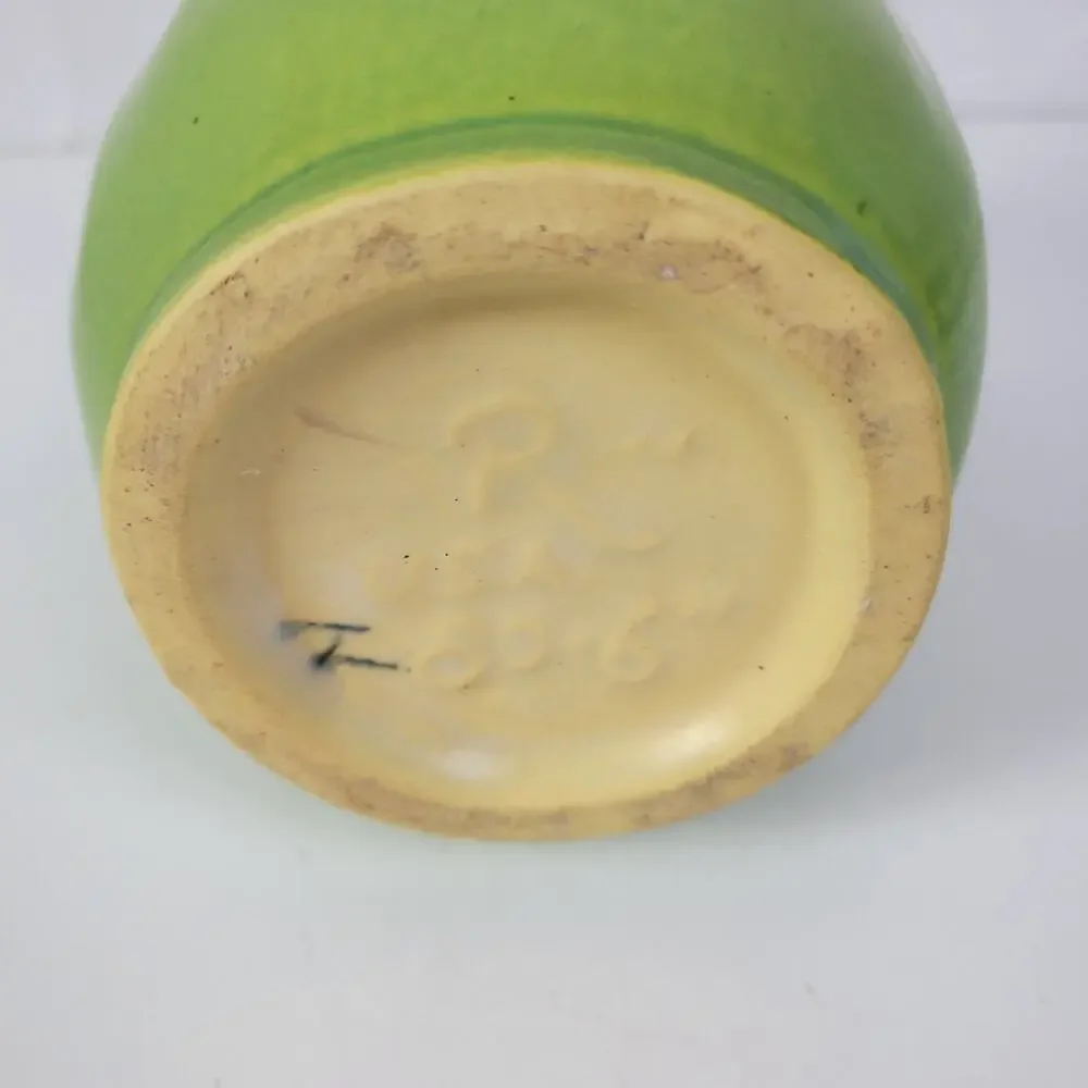 Vintage Roseville Pottery Planter Ribbed Flower‎ Plant Pot 6.25" Green Glazed - Picture 9 of 16